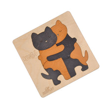 EKOPLAY’s Wooden Puzzles for Kids, 8 Piece Jigsaw Puzzle for Pre-School Kids, Learning Educational Toys Gifts for Boys Girls. Animal Puzzles Sets, Hugs Cat Age 3+ Years.