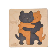 EKOPLAY’s Wooden Puzzles for Kids, 8 Piece Jigsaw Puzzle for Pre-School Kids, Learning Educational Toys Gifts for Boys Girls. Animal Puzzles Sets, Hugs Cat Age 3+ Years.