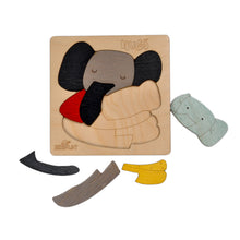 EKOPLAY’s Wooden Puzzles for Kids, 9 Piece Jigsaw Puzzle for Pre-School Kids, Learning Educational Toys Gifts for Boys Girls. Animal Puzzles Sets, Hugs Elephant. Age 3+ Years.