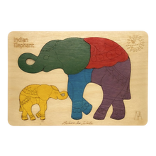 Ekoplay Mother and Baby Indian Elephant Wooden Puzzle-5 Pieces, Fun Learning Game, Educational Toys for Boys, Girls, Kids, Toddlers(Multicolor, 3+ Age Group)