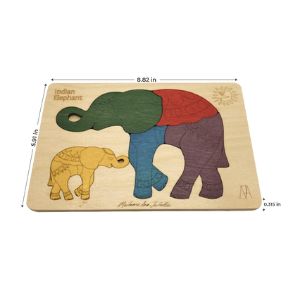 India Elephant Learning Puzzle – Animal of India