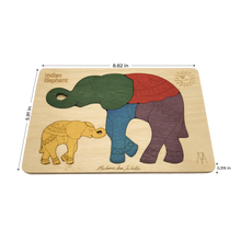 Ekoplay Mother and Baby Indian Elephant Wooden Puzzle-5 Pieces, Fun Learning Game, Educational Toys for Boys, Girls, Kids, Toddlers(Multicolor, 3+ Age Group)