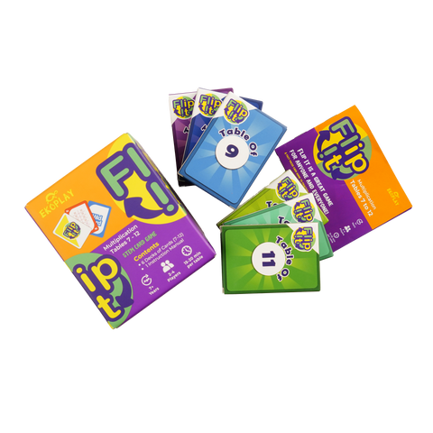 Ekoplay Flip It Multiplication Card Game with Tables 7-12