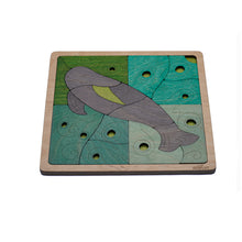 Yangtze Finless Porpoise Wooden Puzzle | 16 Pieces Jigsaw Puzzle | Endangered Animals for Kids 3 Years and Above