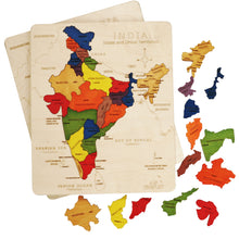 Wooden India Map Jigsaw Puzzle for Kids, 22 Pieces, Learning & Educational Toy Gift for Ages 3+