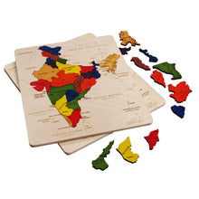 Wooden India Map Jigsaw Puzzle for Kids, 22 Pieces, Learning & Educational Toy Gift for Ages 3+