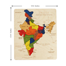 Wooden India Map Jigsaw Puzzle for Kids, 22 Pieces, Learning & Educational Toy Gift for Ages 3+