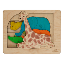 Jungle Animals Multilayered Wooden Puzzles For Kids - 3+ Years