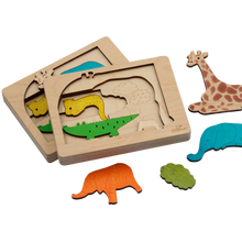 Jungle Animals Multilayered Wooden Puzzles For Kids - 3+ Years