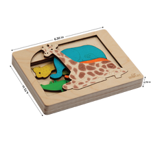 Jungle Animals Multilayered Wooden Puzzles For Kids - 3+ Years