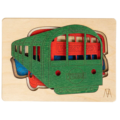 Ekoplay London Transport Wooden Puzzle - 5 Pieces, Fun Learning Game, Educational Toys for Boys, Girls, Kids, Toddlers (Multicolor, 2+ Age Group)