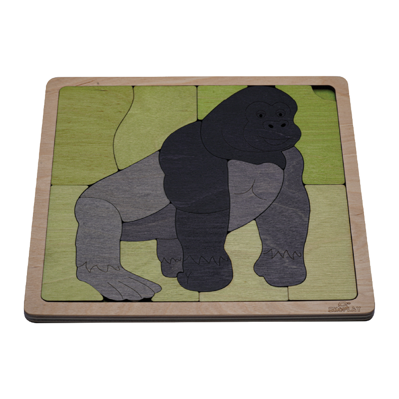 Mountain Gorilla Learning Puzzle. Awareness Skill Toy for Kids.