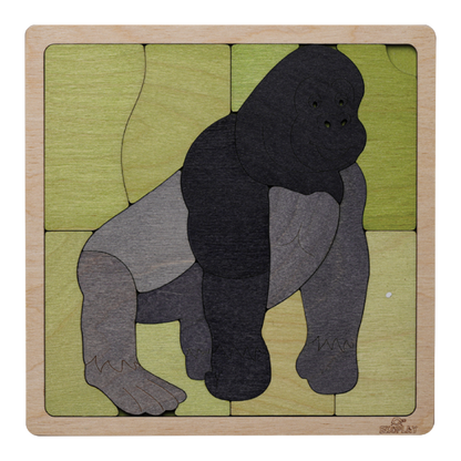 Mountain Gorilla Learning Puzzle. Awareness Skill Toy for Kids.