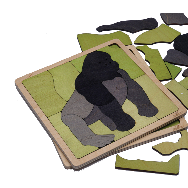 Mountain Gorilla Learning Puzzle. Awareness Skill Toy for Kids.