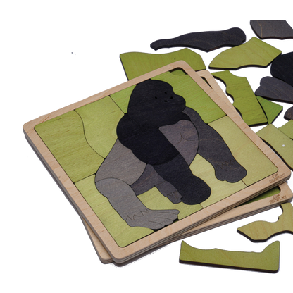 Mountain Gorilla Learning Puzzle. Awareness Skill Toy for Kids.