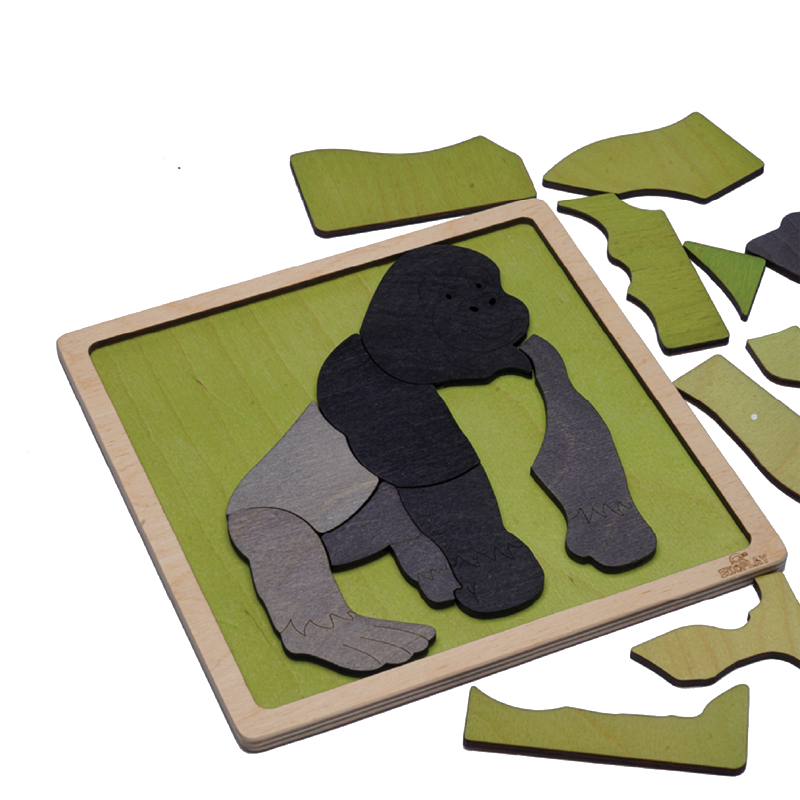 Mountain Gorilla Learning Puzzle. Awareness Skill Toy for Kids.