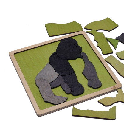 Mountain Gorilla Learning Puzzle. Awareness Skill Toy for Kids.