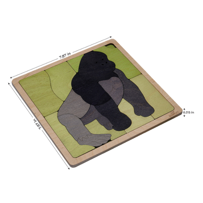 Mountain Gorilla Learning Puzzle. Awareness Skill Toy for Kids.