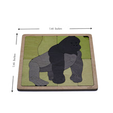 Mountain Gorilla Wooden Puzzle | 15 Pieces Jigsaw Puzzle | Endangered Animals for Kids 3 Years and Above