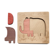 Ekoplay 3 Piece Playful Elephant Wooden Puzzle for Kids, Jigsaw Puzzle for Pre-School Kids, Learning Educational Toys Gifts for Boys & Girls