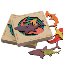 Endangered Sharks | Multilayered Wooden Puzzle for Kids - Ages 3 Years and Above