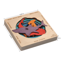 Endangered Sharks | Multilayered Wooden Puzzle for Kids - Ages 3 Years and Above