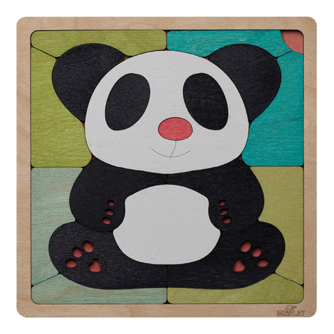 Pink Nosed Panda Wooden Puzzle for Kids - 3 Years and Above