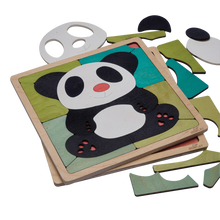 Pink Nosed Panda Wooden Puzzle for Kids - 3 Years and Above