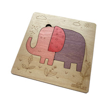 Ekoplay 3 Piece Playful Elephant Wooden Puzzle for Kids, Jigsaw Puzzle for Pre-School Kids, Learning Educational Toys Gifts for Boys & Girls