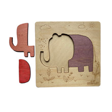 Ekoplay 3 Piece Playful Elephant Wooden Puzzle for Kids, Jigsaw Puzzle for Pre-School Kids, Learning Educational Toys Gifts for Boys & Girls
