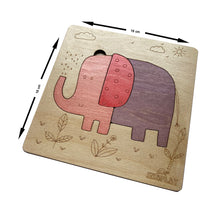 Ekoplay 3 Piece Playful Elephant Wooden Puzzle for Kids, Jigsaw Puzzle for Pre-School Kids, Learning Educational Toys Gifts for Boys & Girls