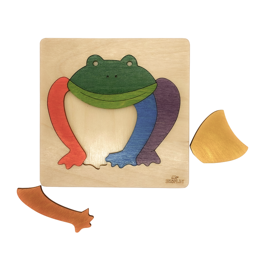 Rainbow Frog Wooden Puzzle - 3+ Age Group