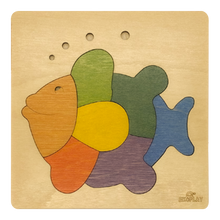 EKOPLAY’s Wooden Puzzles for Kids, 7 Piece Jigsaw Puzzle for Pre-School Kids, Learning Educational Toys Gifts for Boys Girls. Animal Puzzles Sets, Rainbow Fish. Age 3+ Years.