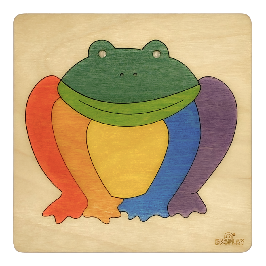 Rainbow Frog Wooden Puzzle - 3+ Age Group