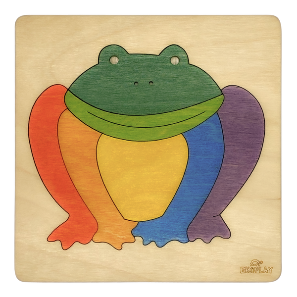 Rainbow Frog Wooden Puzzle - 3+ Age Group