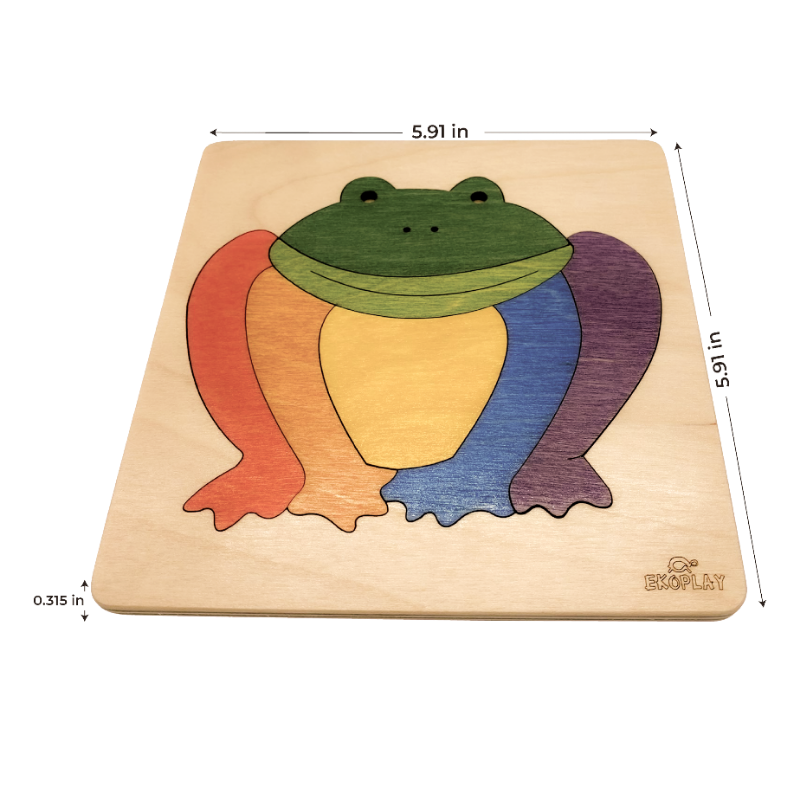 Rainbow Frog Wooden Puzzle - 3+ Age Group
