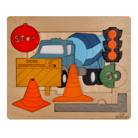 Road Construction Multilayered Wooden Puzzles For Kids