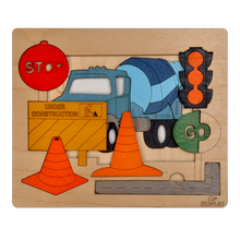 Road Construction Multilayered Wooden Puzzles For Kids
