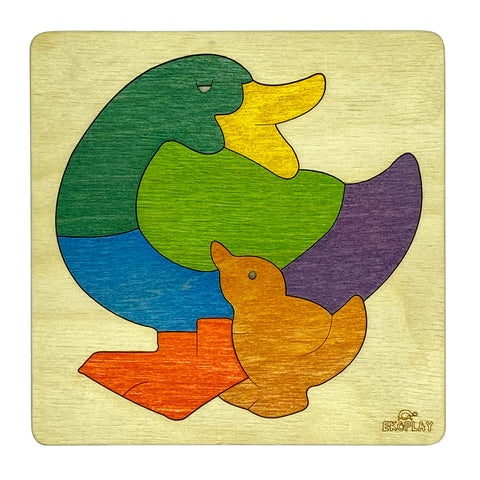 Ekoplay Rainbow Duck Wooden Puzzle - 7 Pieces, Fun Learning Game, Educational Toys for Boys, Girls, Pre-School Kids, Toddlers (Multicolor, 3+ Age Group)