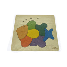 EKOPLAY’s Wooden Puzzles for Kids, 7 Piece Jigsaw Puzzle for Pre-School Kids, Learning Educational Toys Gifts for Boys Girls. Animal Puzzles Sets, Rainbow Fish. Age 3+ Years.