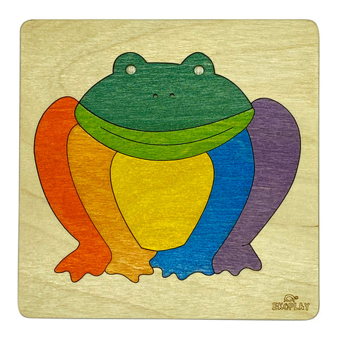 Ekoplay Rainbow Frog Wooden Puzzle - 7 Pieces, Fun Learning Game, Educational Toys for Boys, Girls, Kids, Toddlers (Multicolor, 3+ Age Group)