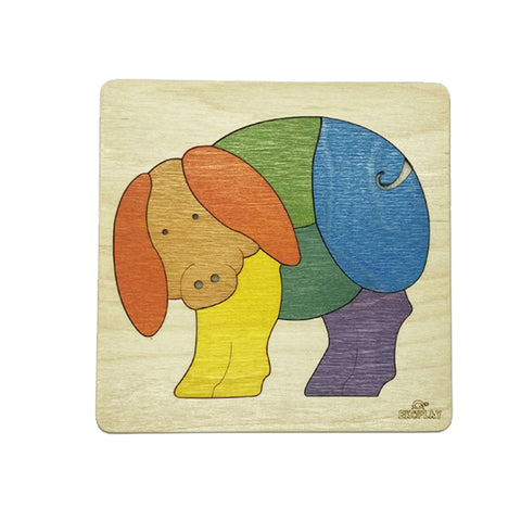 EKOPLAY’s Wooden Puzzles for Kids, 8 Piece Jigsaw Puzzle for Pre-School Kids, Learning Educational Toys Gifts for Boys Girls. Animal Puzzles Sets, Rainbow Pig. Age 3+ Years.
