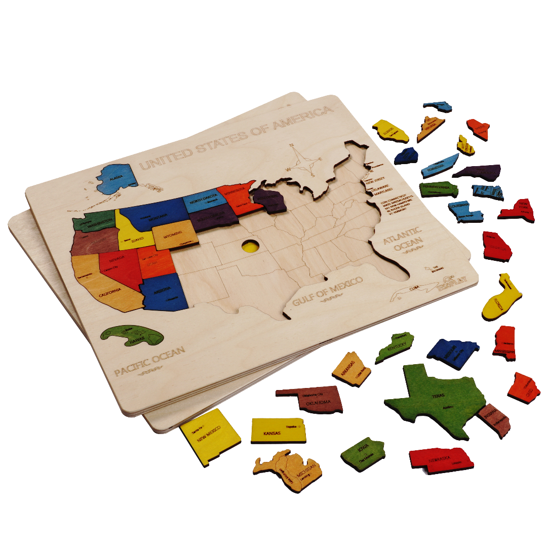 Ekoplay USA Wooden Map Puzzle