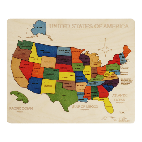 Ekoplay USA Wooden Map Puzzle
