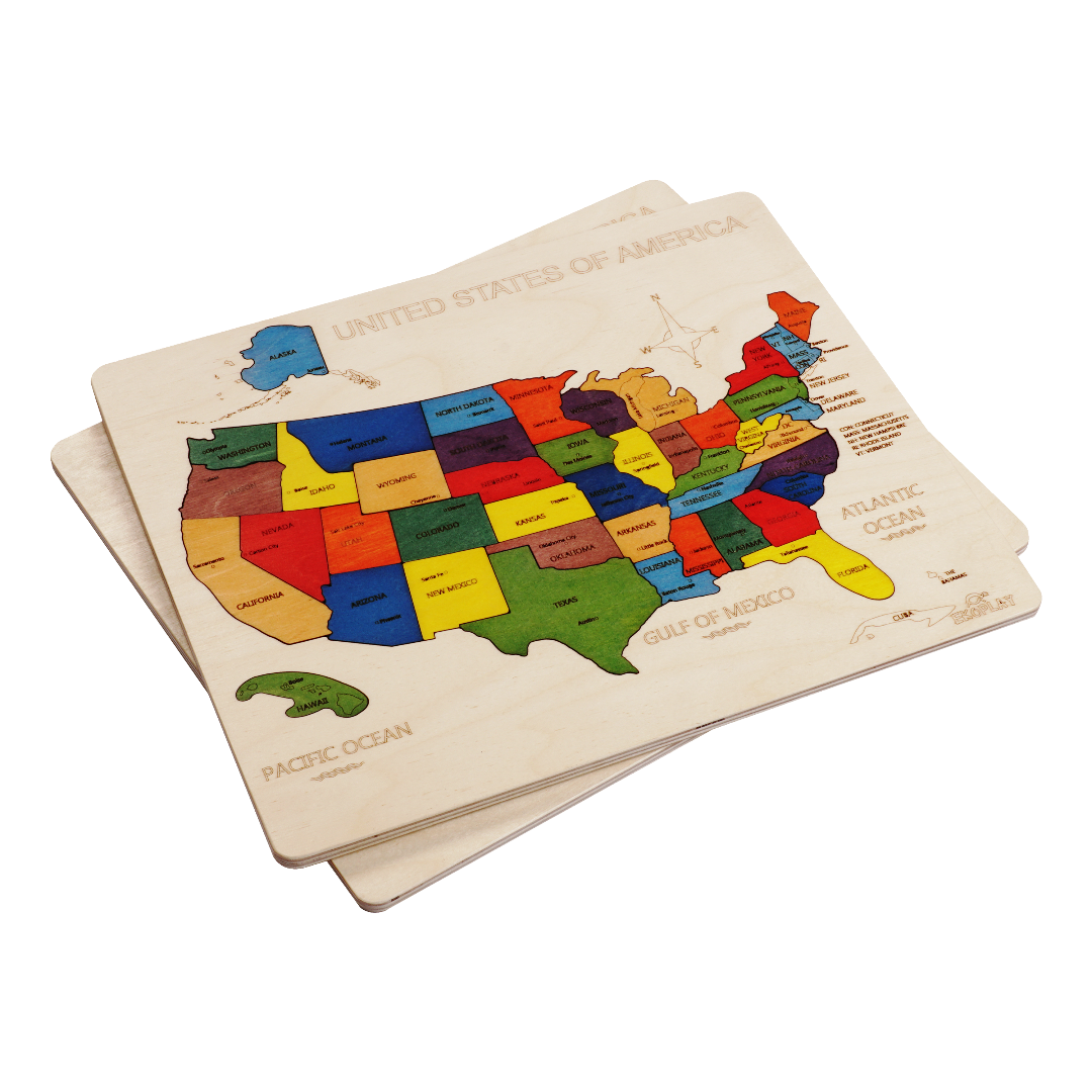 Ekoplay USA Wooden Map Puzzle