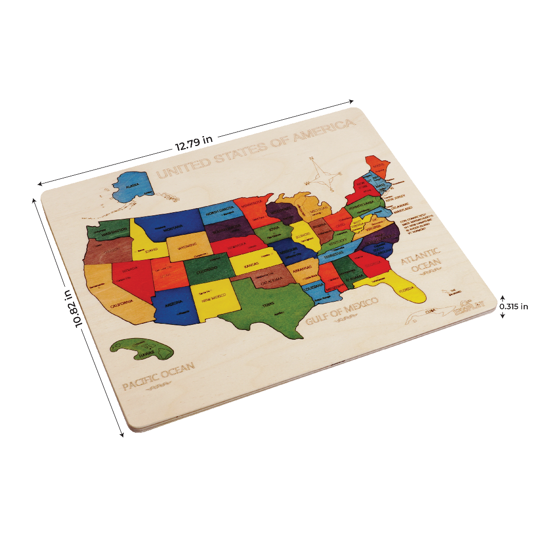 Ekoplay USA Wooden Map Puzzle