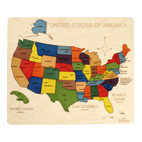 Ekoplay USA Wooden Map Puzzle