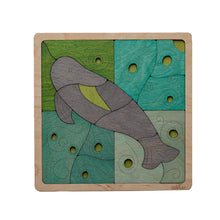 Yangtze Finless Porpoise Wooden Puzzle | 16 Pieces Jigsaw Puzzle | Endangered Animals for Kids 3 Years and Above