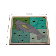 Yangtze Finless Porpoise Wooden Puzzle | 16 Pieces Jigsaw Puzzle | Endangered Animals for Kids 3 Years and Above
