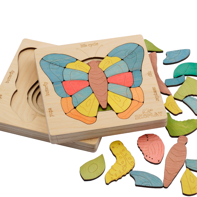 Life Cycle of A Butterfly | Wooden Multilayered Jigsaw Puzzles for Kids - 3 Years and Above